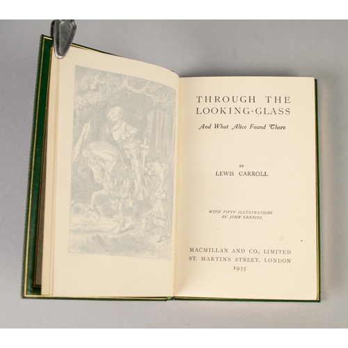 63 - LEWIS CARROLL, ALICE IN WONDERLAND, PUBLISED MACMILLAN 1938, fine full leather binding, five raised ... 