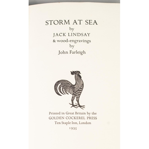 64 - GOLDEN COCKEREL PRESS, STORM AT SEA BY JACK LINDSAY, wood engravings  by John Farleigh, printed in G... 