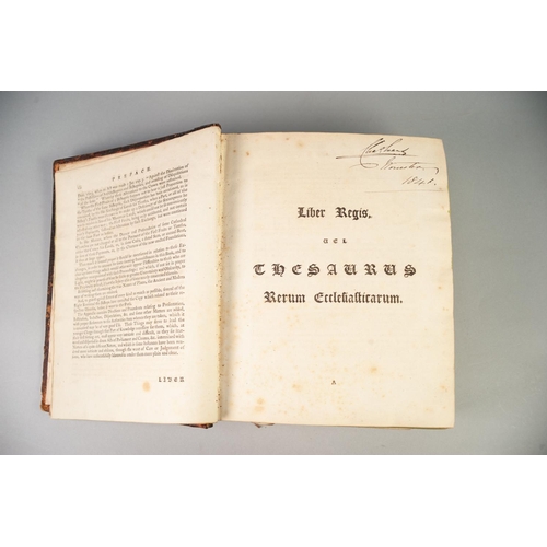 107 - JOHN BACON, LIBER REGIS THESAURUS RERUM ECCLESIASCIARUM, printed for the Author by John Nichols 1786... 