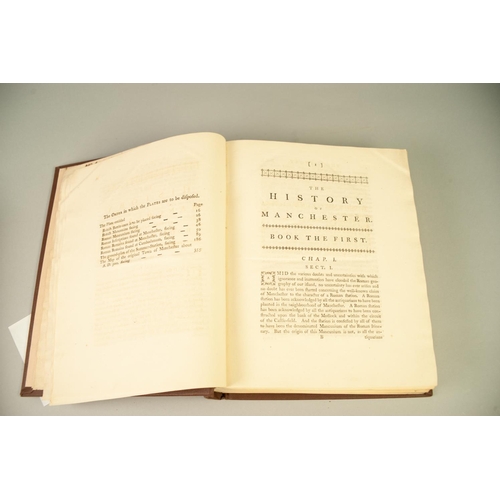 90 - WHITAKER, THE HISTORY OF MANCHESTER, printed for Joseph Johnson, volume 2 1771 & 1775, uniformly bou... 