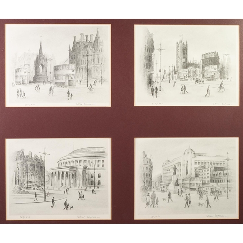 270 - ARTHUR DELANEY 
SET OF FOUR ARTIST SIGNED LIMITED PRINTS FROM PENCIL DRAWINGS 
Manchester Landmarks,... 