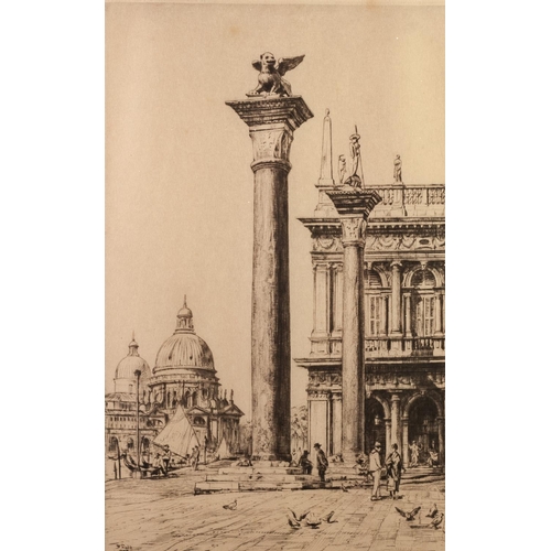 189 - FRANCES DODD 
TWO ARTIST SIGNED ETCHINGS 
‘The Lion of St. Marks’, Venice 
14” x 8 ¾” (35.6cm x 22.2... 