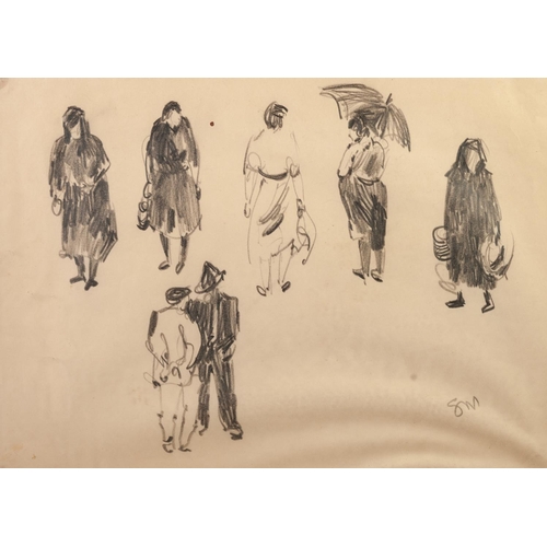 294 - G.M? (EARLY TWENTIETH CENTURY) 
PENCIL SKETCH 
Seven figure studies 
Initialled 
8” x 12” (20.3cm x ... 