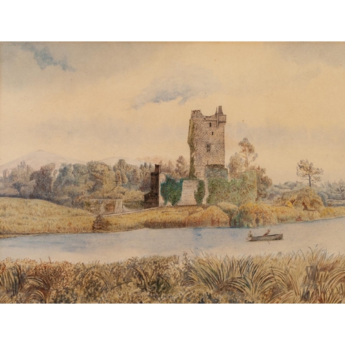 311 - FREDERICK DUNCAN (LATE NINETEENTH CENTURY) 
PAIR OF WATERCOLOURS 
‘Kinross Abbey’, ‘Ross Castle’ 
Si... 