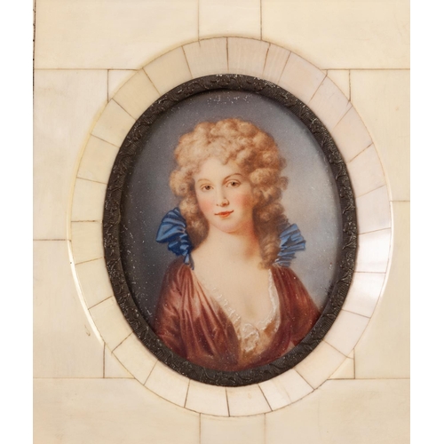 374 - ‘PIANO KEY’ PORTRAIT MINIATURE 
‘Sarah Siddons’ 
THREE OTHER PORTRAIT MINIATURES, 
including one of ... 