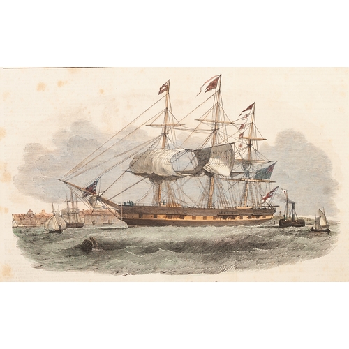 186 - FOURTEEN, NINETEENTH CENTURY AND LATER COLOUR BOOK PLATE PRINTS OF SHIPPING including military
7” x ... 