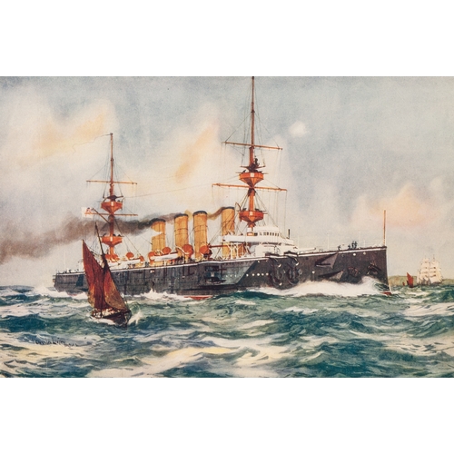 188 - THIRTY EIGHT COLOUR BOOKPLATE PRINTS OF EIGHTEENTH CENTURY AND LATER BRITISH MILITARY SHIPPING
7” x ... 