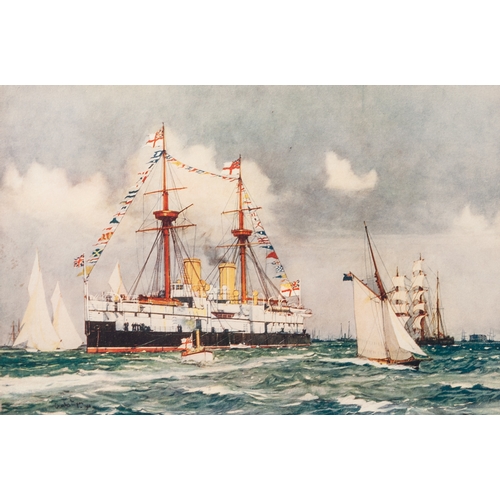 188 - THIRTY EIGHT COLOUR BOOKPLATE PRINTS OF EIGHTEENTH CENTURY AND LATER BRITISH MILITARY SHIPPING
7” x ... 