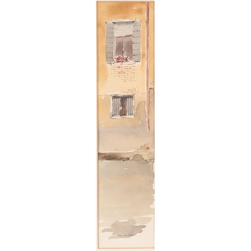 253 - IOLA SPAFFORD (b. 1930)
INK AND WATERCOLOUR DRAWING
'Casa Rio Nuovo'
Signed, titled to Tib Lane Gall... 