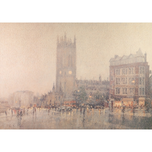 291A - BOB RICHARDSON 
ARTIST SIGNED LIMITED EDITION COLOUR PRINT Deansgate, Manchester, with a view of the... 