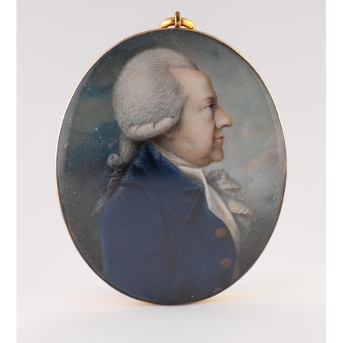 4 - ANDREW PLIMER (1763-1837), A FINE AND INTERESTING OVAL PORTRAIT MINIATURE ON IVORY OF ROBERT COOPER ... 