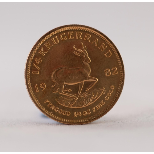 79 - SOUTH AFRICAN 1982 1/4 KRUGERRAND gold coin, 8.5gms (EF)