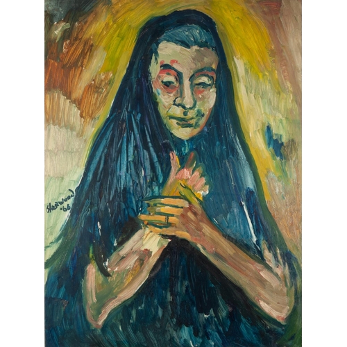 69 - †LAWRENCE ISHERWOOD (1917-1988) 
OIL PAINTING 
The Wigan Madonna 
Signed and dated (19)66 
23 ½” x 1... 