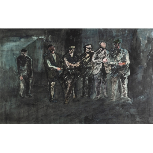 164 - †JOHN THOMPSON (1924-2011) 
WATERCOLOUR 
‘Group Series, No 205’ 
Signed, titled and dated 
18 ¼” x 2... 