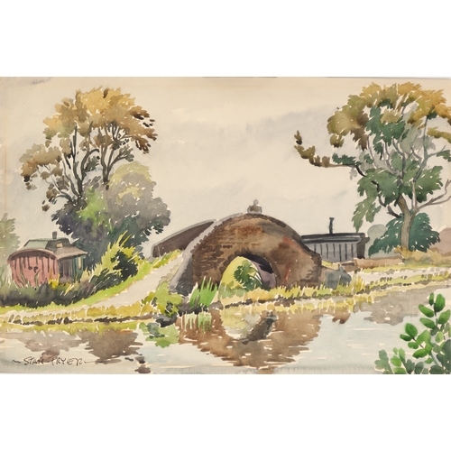 41 - STANLEY FRYER (1906 - 1983)
WATERCOLOUR DRAWING
'Aquaduct & Viaduct, Marple Vale, Cheshire'
Signed l... 