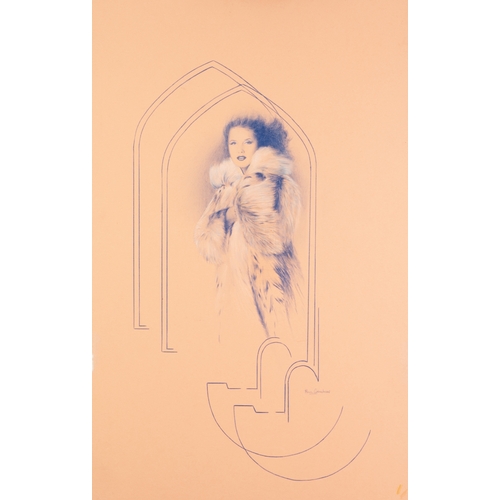 51 - MARC GRIMSHAW
SET OF FOUR PENCIL DRAWINGS ON SALMON PINK PAPER
Each depicting a fashion model
Signed... 