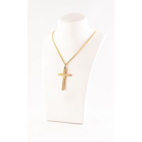 364 - TIFFANY & CO CROSS PENDANT, ON CHAIN. With engine-turned decoration, on a matched chain. Pendant mea... 