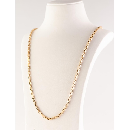 265E - 9ct GOLD BAR LINK CHAIN NECKLACE, length 76cm, 14.83g