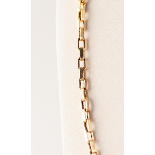 265E - 9ct GOLD BAR LINK CHAIN NECKLACE, length 76cm, 14.83g