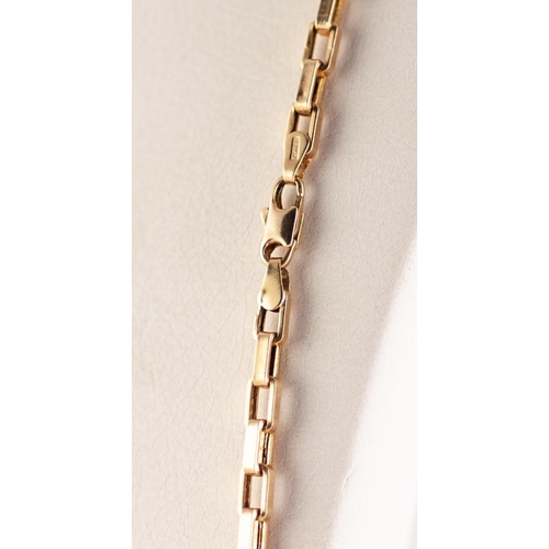 265E - 9ct GOLD BAR LINK CHAIN NECKLACE, length 76cm, 14.83g