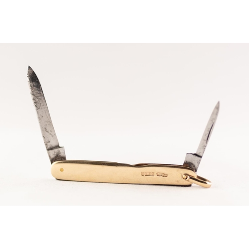 260C - 9ct GOLD DOUBLE PEN KNIFE, 16.59g gross