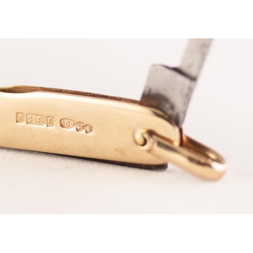 260C - 9ct GOLD DOUBLE PEN KNIFE, 16.59g gross