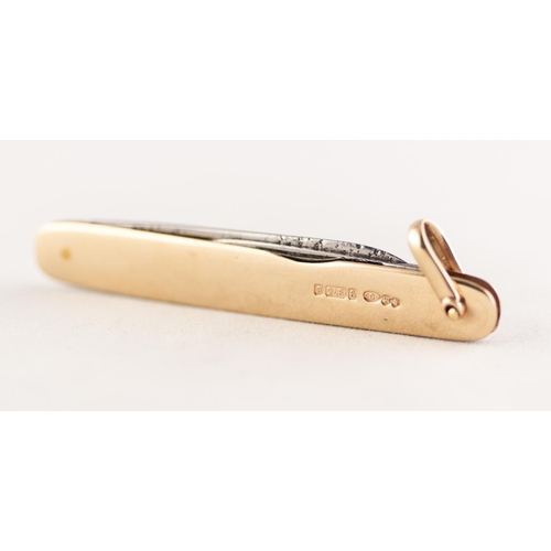 260C - 9ct GOLD DOUBLE PEN KNIFE, 16.59g gross