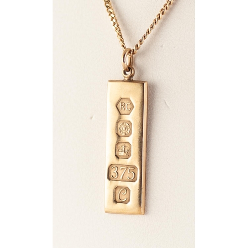 265T - 9ct GOLD MEDALLION PENDANT, ON 9ct GOLD CHAIN, length 61cm, 24.60g