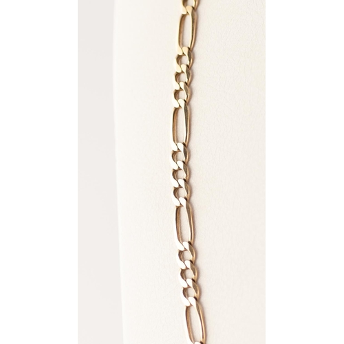 265S - 9ct GOLD LONG AND SHORT CUBAN LINK CHAIN NECKLACE, length 62cm, 18.2g