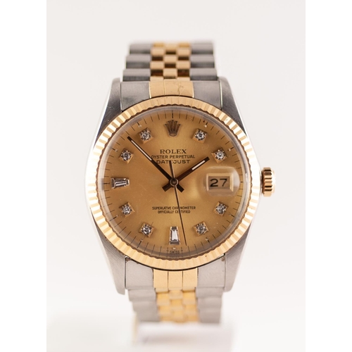 30 - GENTS ROLEX OYSTER PERPETUAL DATEJUST SUPERLATIVE CHRONOMETER OFFICIALLY CERTIFIED, Swiss bi-metal w... 