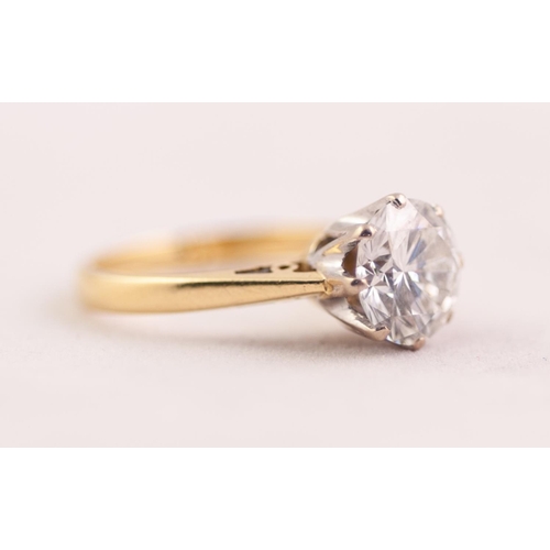 281 - 18 ct GOLD RING WITH A ROUND BRILLIANT CUT SOLITAIRE DIAMOND in an eight claw setting, approximately... 