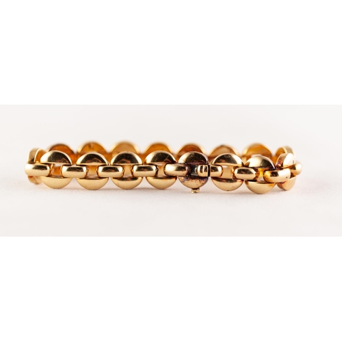 295 - HEAVY 18ct GOLD AND DIAMOND CHAIN BRACELET with large round links joined by straight links, the top ... 