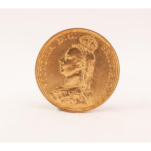 146 - VICTORIAN £2 GOLD COIN, 1887 (VF), 16gms