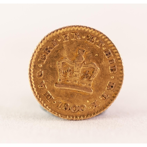 163 - GEORGE III GOLD QUARTER GUINEA 1800, 2.8gms (EF)