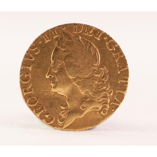 176 - GEORGE II GOLD HALF GUINEA, 1750 (EF), 4.1gms