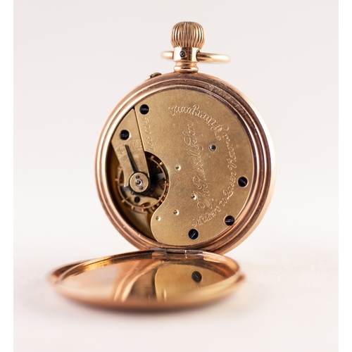 23 - THOMAS RUSSELL & SON, 12C CHURCH STREET, LIVERPOOL, ROLLED GOLD OPEN FACED POCKET WATCH with keyless... 