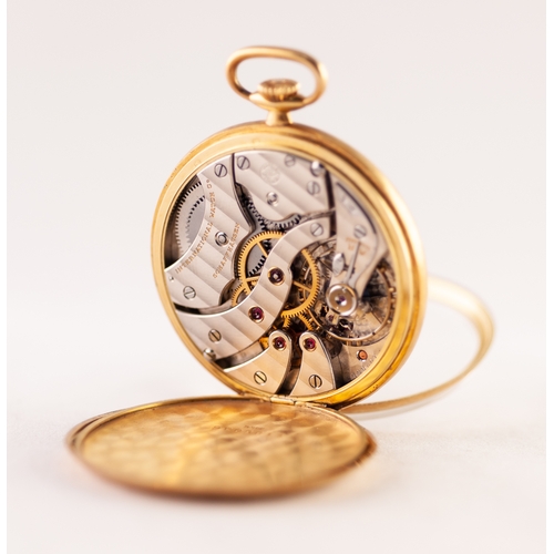 100 - INTERNATIONAL WATCH COMPANY SCHAFFHAUSEN, 18ct GOLD OPEN FACED POCKET WATCH with keyless movement No... 