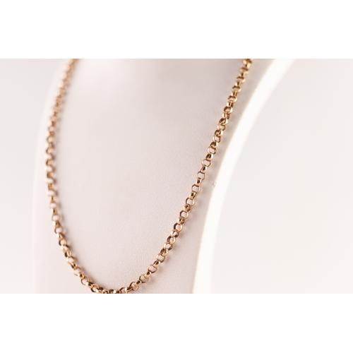 346 - 9K GOLD BELCHER CHAIN NECKLACE, 24