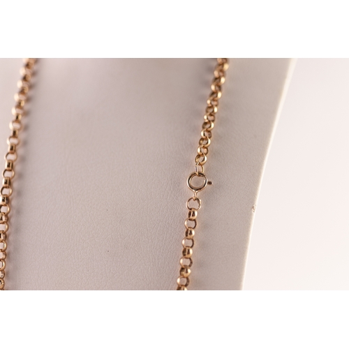 346 - 9K GOLD BELCHER CHAIN NECKLACE, 24