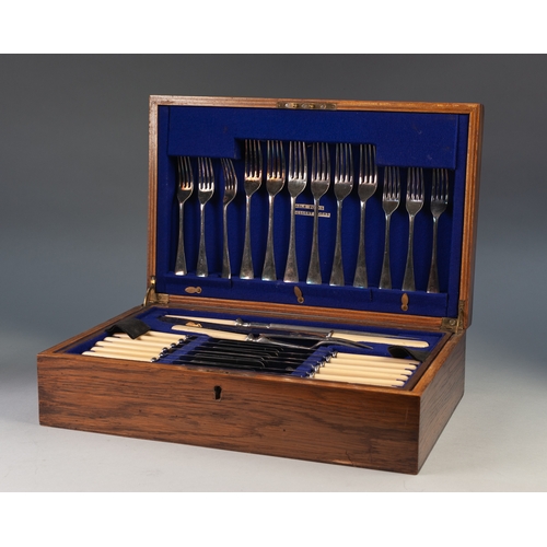 745 - THIRTY SEVEN PIECE PART CANTEEN OF ELECTROPLATED CUTLERY, including a three piece carving set, house... 