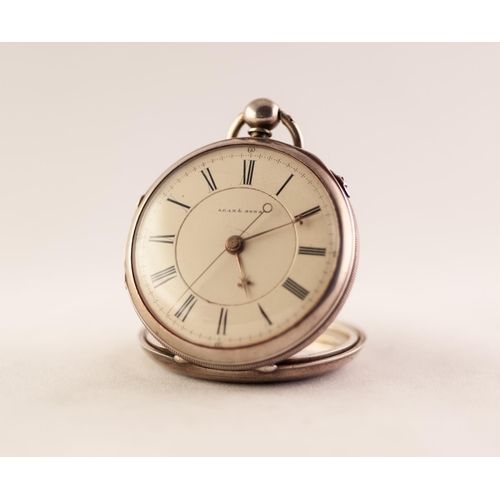 22 - WILLIAM AGAR, BOLTON ST, BURY. SILVER OPEN FACE POCKET WATCH
Movement numbered 1827, cream enamel di... 