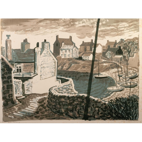 89 - NORMAN C JAQUES (1922-2014) 
ARTIST SIGNED COLOUR LITHOGRAPH
'Moelfre, Anglesey’, (2/15) 
21” x 27 ½... 