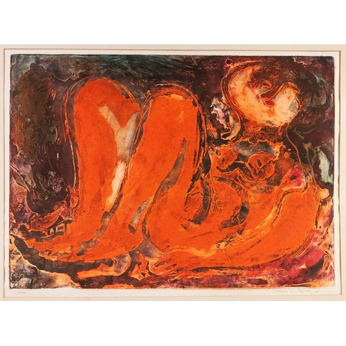 95 - NORMAN C JAQUES (1922-2014) 
TWO ARTIST SIGNED ETCHINGS IN COLOURS ‘Nude’
14” x 19 ½” (35.6cm x 49.5... 