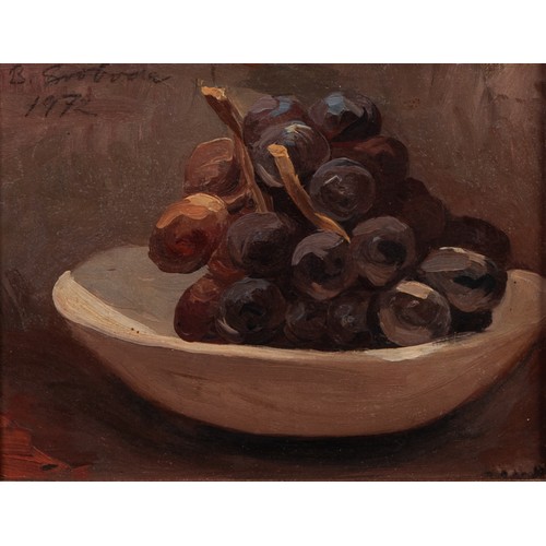 163 - FRED SVOBODA (TWENTIETH CENTURY) 
THREE OILS ON BOARD 
Studies of fruit: 
Three lemons, signed and d... 