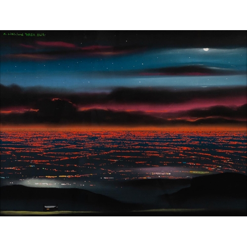 116 - ROBERT (BOB) LITTLEFORD (b.1945) 
ACRYLIC  
Landscape at dusk 
Signed 
10 ¾” x 14 ¼” (27.3cm x 36.2c... 