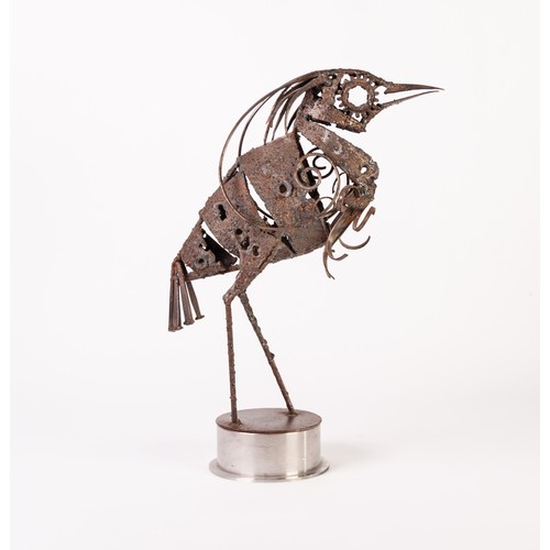 138 - WALENTY PYTEL (b1941)
SCULPTED METAL MODEL
whimsical bird, on circular metal base Unsigned
16