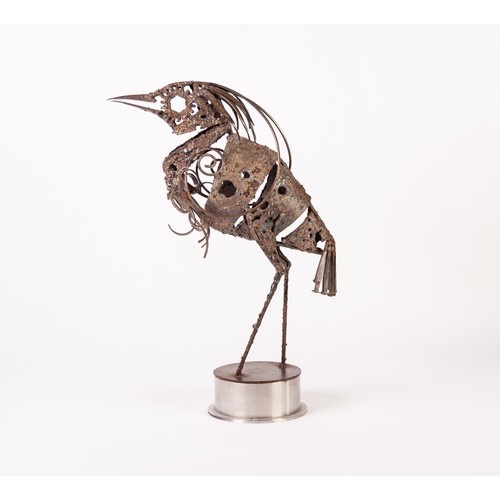 138 - WALENTY PYTEL (b1941)
SCULPTED METAL MODEL
whimsical bird, on circular metal base Unsigned
16