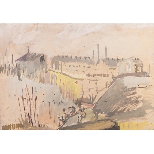 181 - DAVID WILD (1931-2014) 
OIL ON PAPER 
Landscape 
Unsigned 
15” x 21” (38cm x 53.3cm) 
MIXED MEDIA  
... 