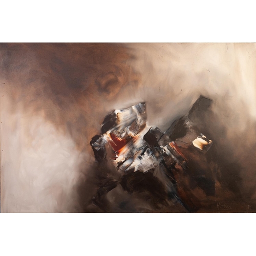 83 - DAVID HURLEY (MODERN)OIL ON BOX CANVAS ‘Faithfull Hound’ Signed, titled verso 24” x 36” (61cm x 91.5... 