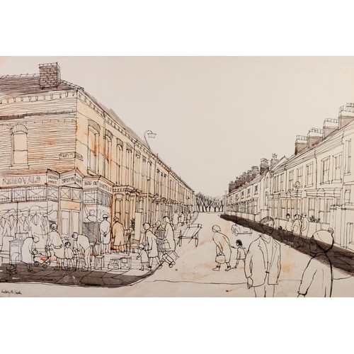 155 - AUDREY M SMITH (1933)
PEN AND WASH DRAWING
Raby Street, Manchester
Signed lower left
15